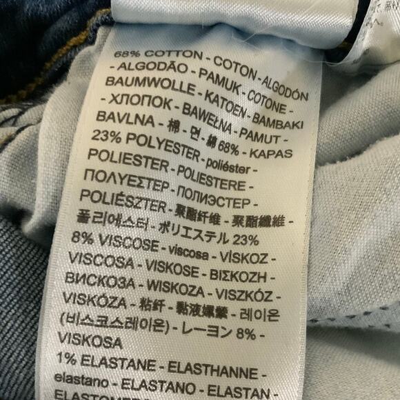 Levis 711 Red Tab Jeans Womens 26 Mid Rise Skinny Stretch Pockets Mid Wash Denim - Picture 12 of 12